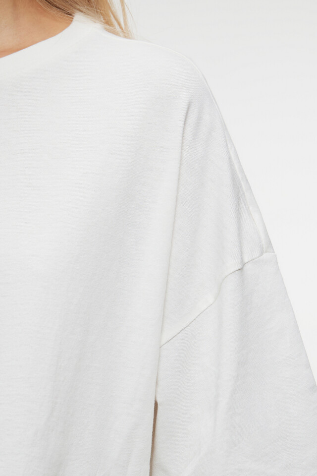 Футболка oversize хлопковая базовая - цвет белый - 6