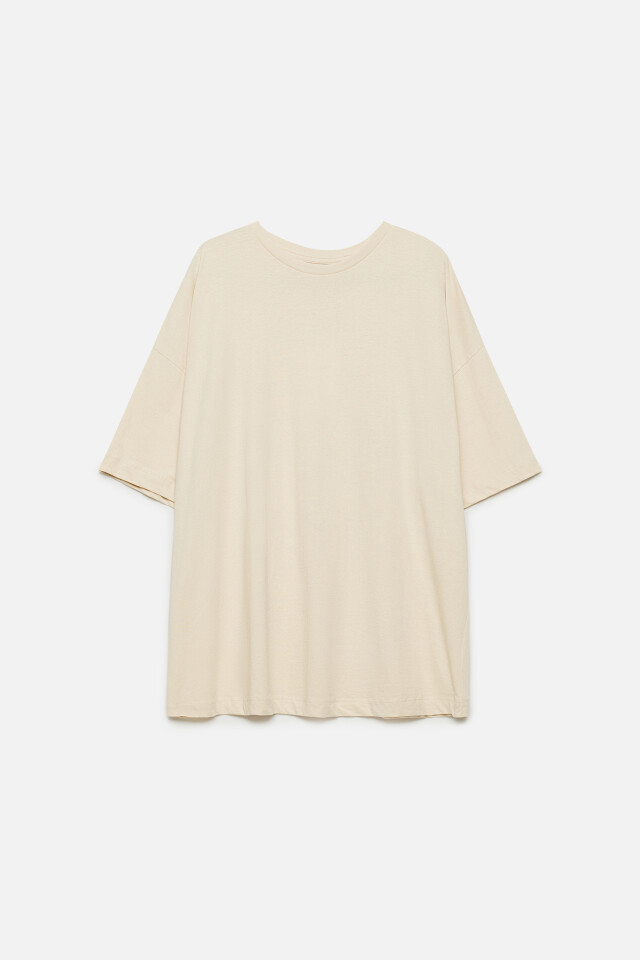 Футболка oversize хлопковая базовая - цвет бежевый - 8
