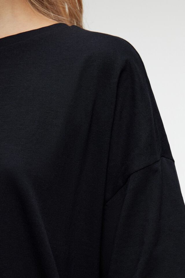 Футболка oversize хлопковая базовая - цвет черный - 5