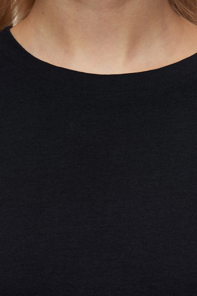 Футболка oversize хлопковая базовая - цвет черный - 6
