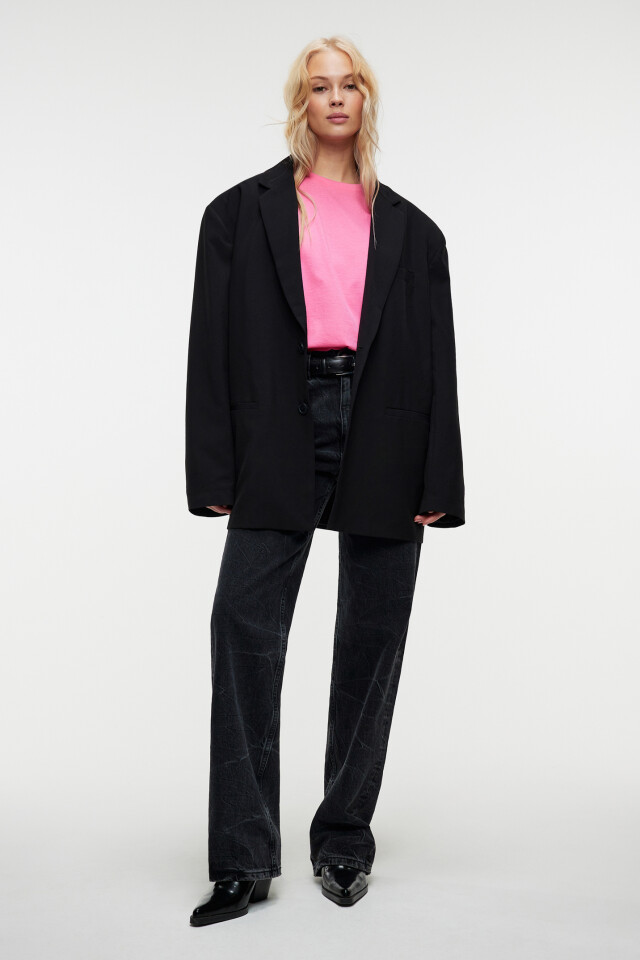 Футболка oversize хлопковая базовая - цвет розовый - 7