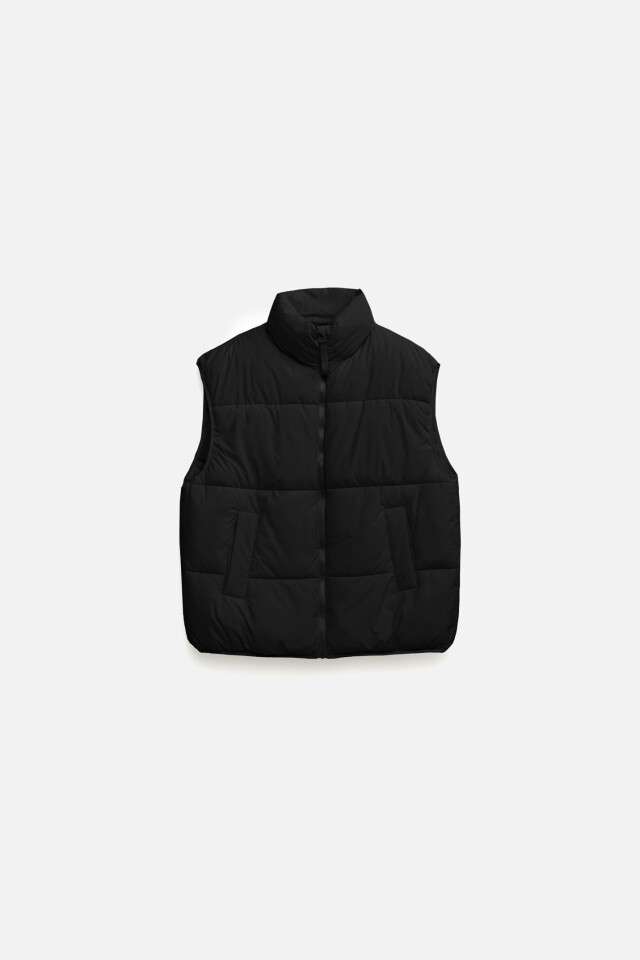 Жилет стеганый утепленный oversize - цвет черный - 6