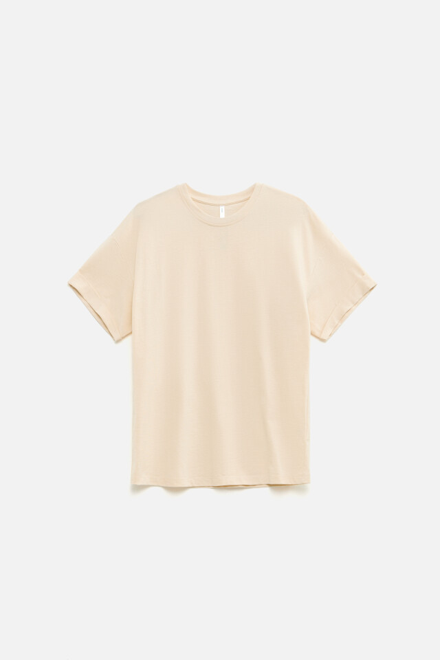 Футболка хлопковая oversize базовая - цвет бежевый - 7