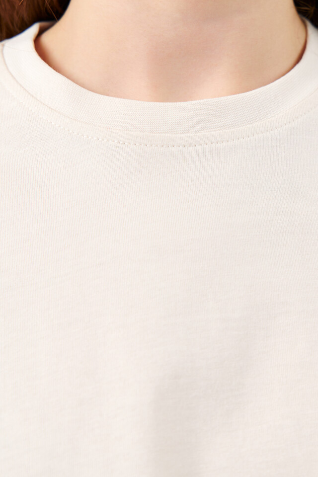 Футболка хлопковая oversize базовая - цвет бежевый - 6