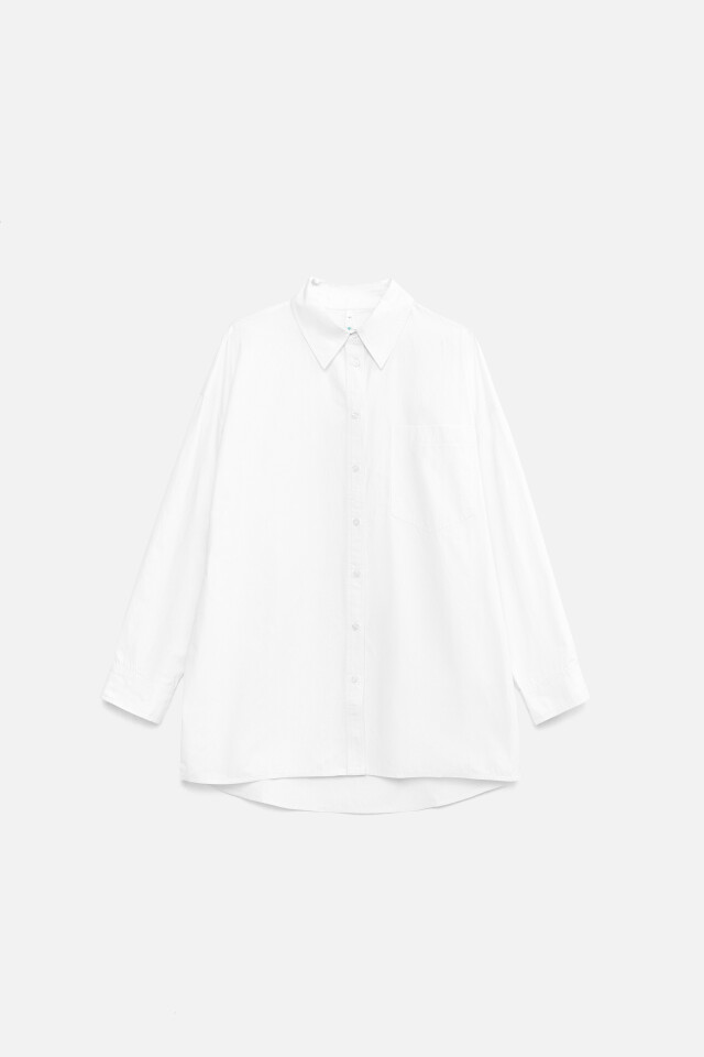 Рубашка oversize удлиненная - цвет белый - 8