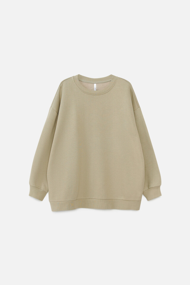 Cвитшот хлопковый базовый oversize - цвет зеленый - 7