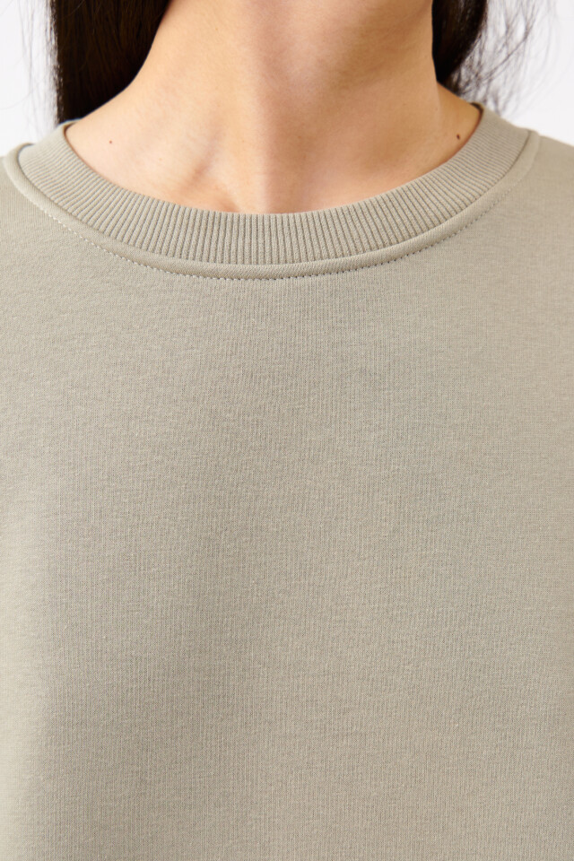 Cвитшот хлопковый базовый oversize - цвет зеленый - 5