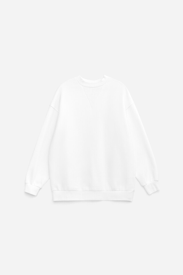Свитшот oversize хлопковый - цвет белый - 7