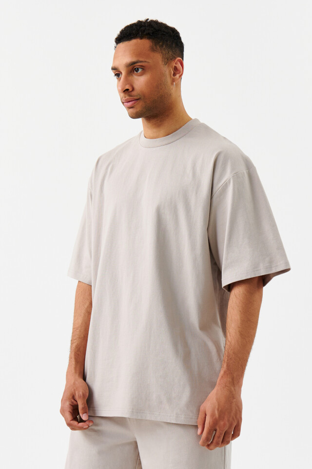 Футболка oversize базовая - цвет бежевый - 2