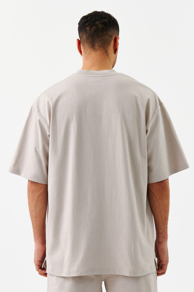 Футболка oversize базовая - цвет бежевый - 3