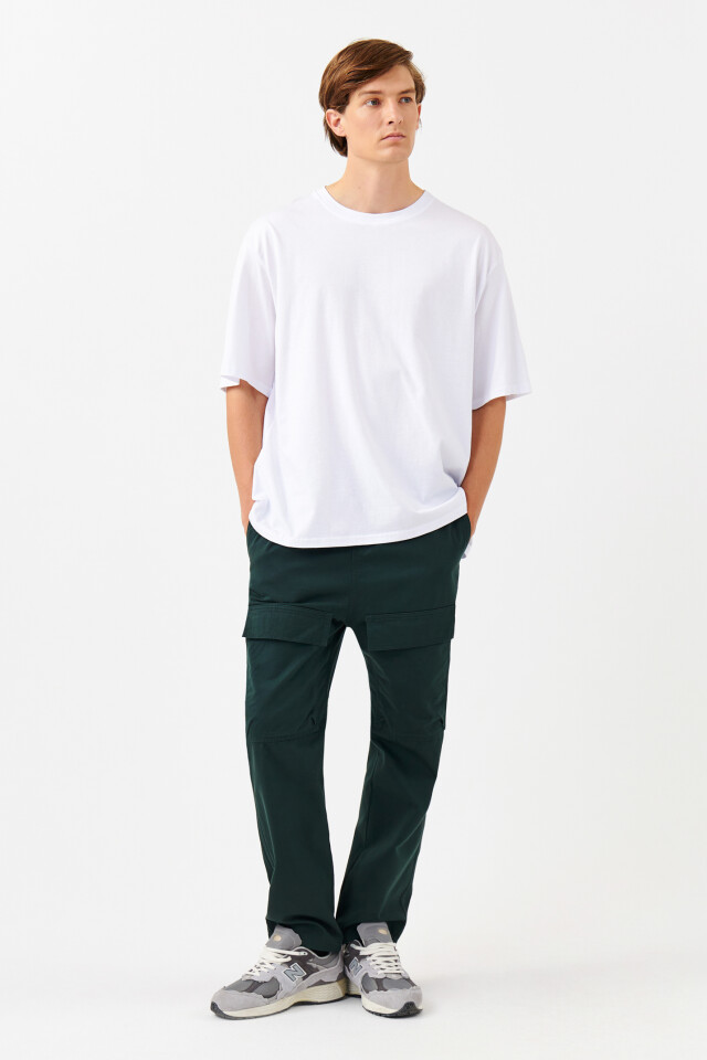 Футболка хлопковая базовая oversize - цвет белый - 4