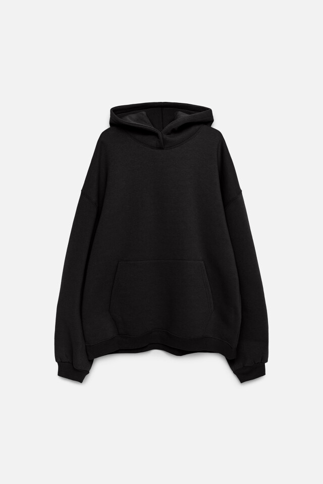 Толстовка oversize утепленная флисовая - цвет черный - 7