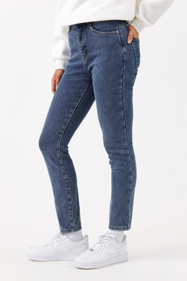 Джинсы WarmSkinny утепленные с начесом - цвет голубой - 2