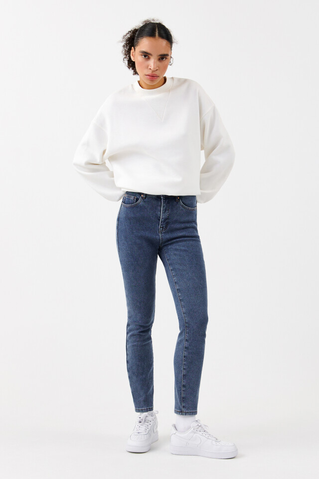 Джинсы WarmSkinny утепленные с начесом - цвет голубой - 4