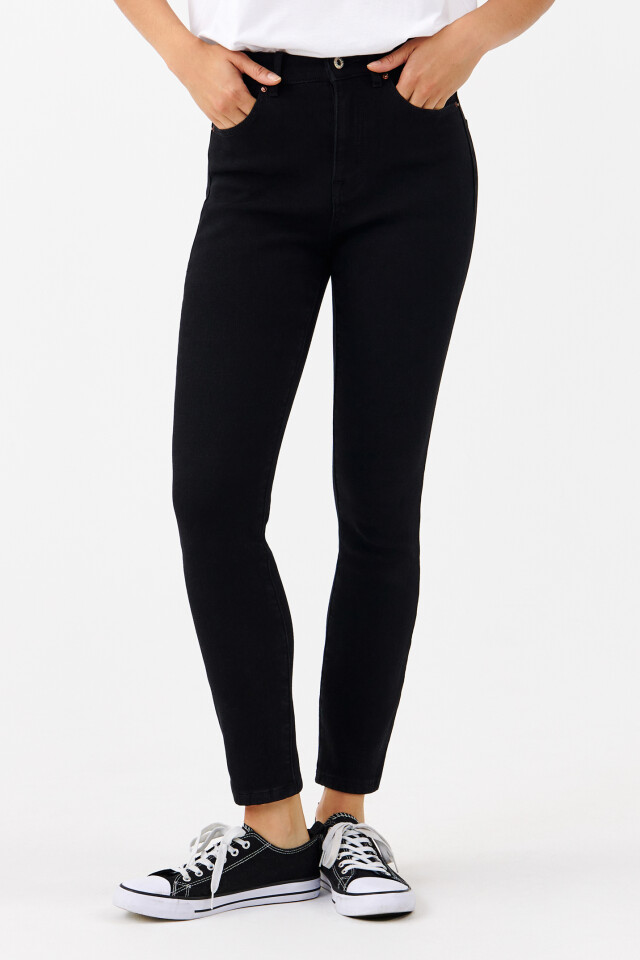 Джинсы WarmSkinny утепленные с начесом - цвет черный - 1