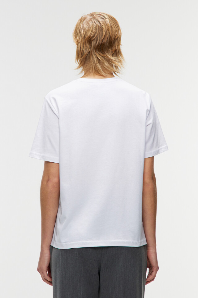 Футболка базовая хлопковая oversize - цвет белый - 3