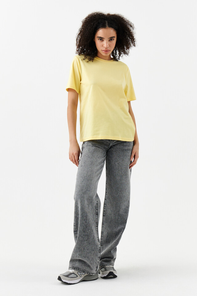 Футболка базовая хлопковая oversize - цвет желтый - 4
