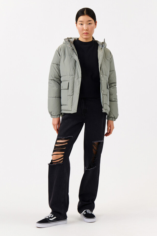 Куртка стеганая oversize - цвет мятный - 4
