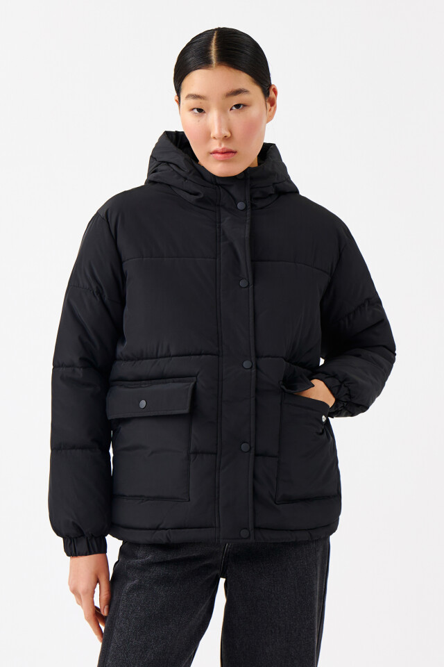 Куртка стеганая oversize - цвет черный - 1