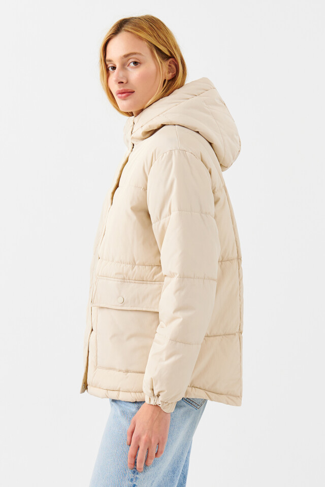 Куртка стеганая oversize - цвет бежевый - 2