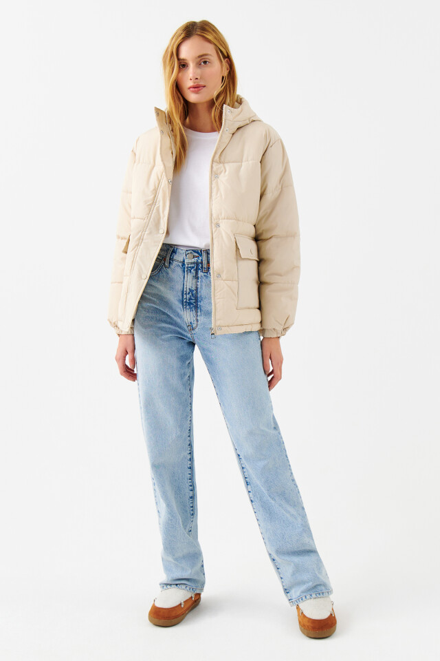 Куртка стеганая oversize - цвет бежевый - 4