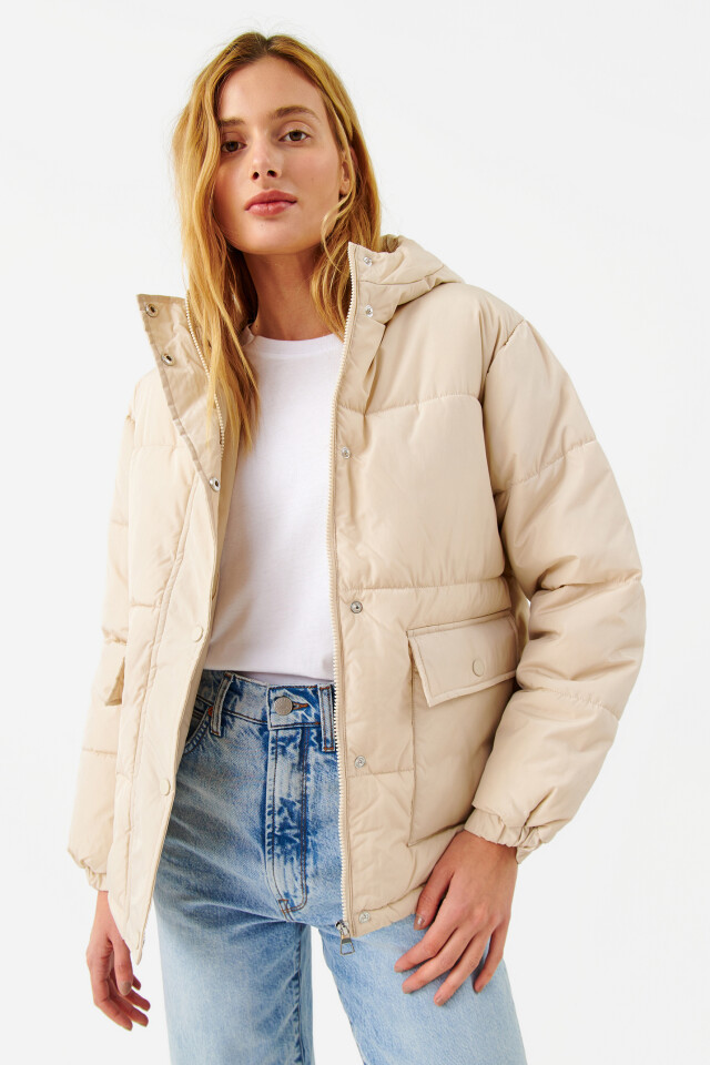 Куртка стеганая oversize - цвет бежевый - 5