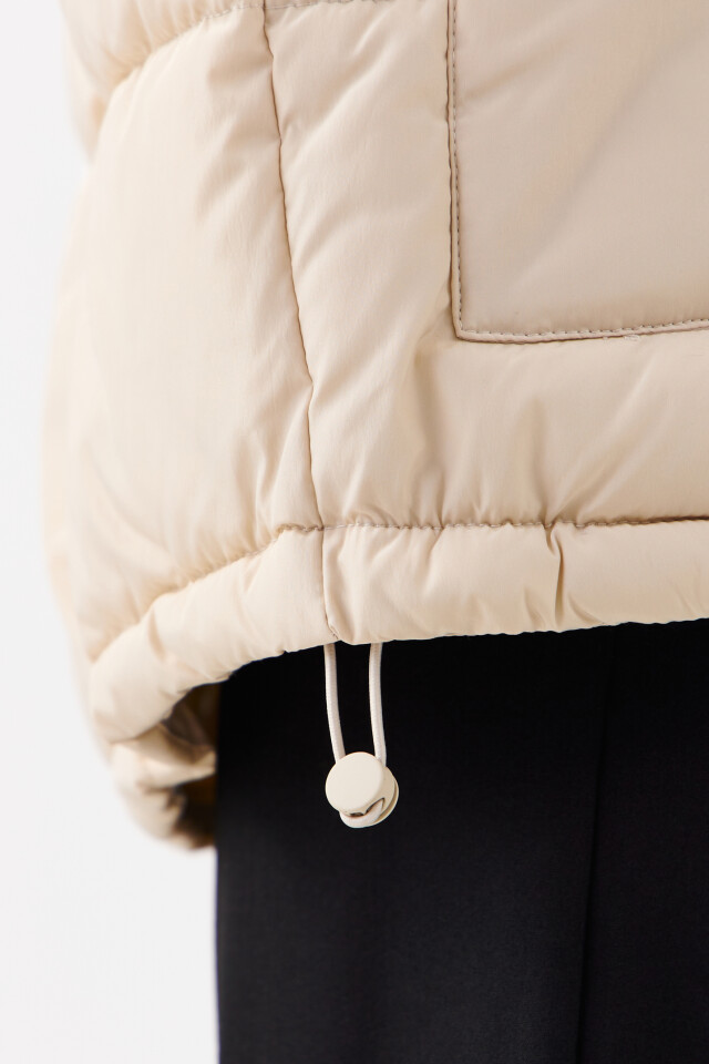Куртка стеганая oversize - цвет бежевый - 8