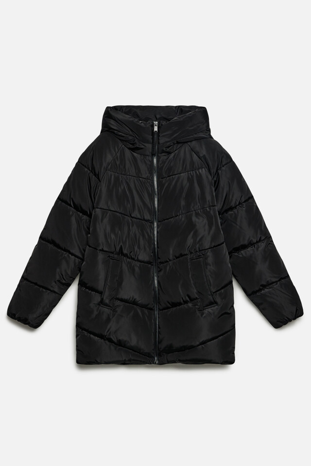 Куртка oversize стеганая с капюшоном - цвет черный - 8