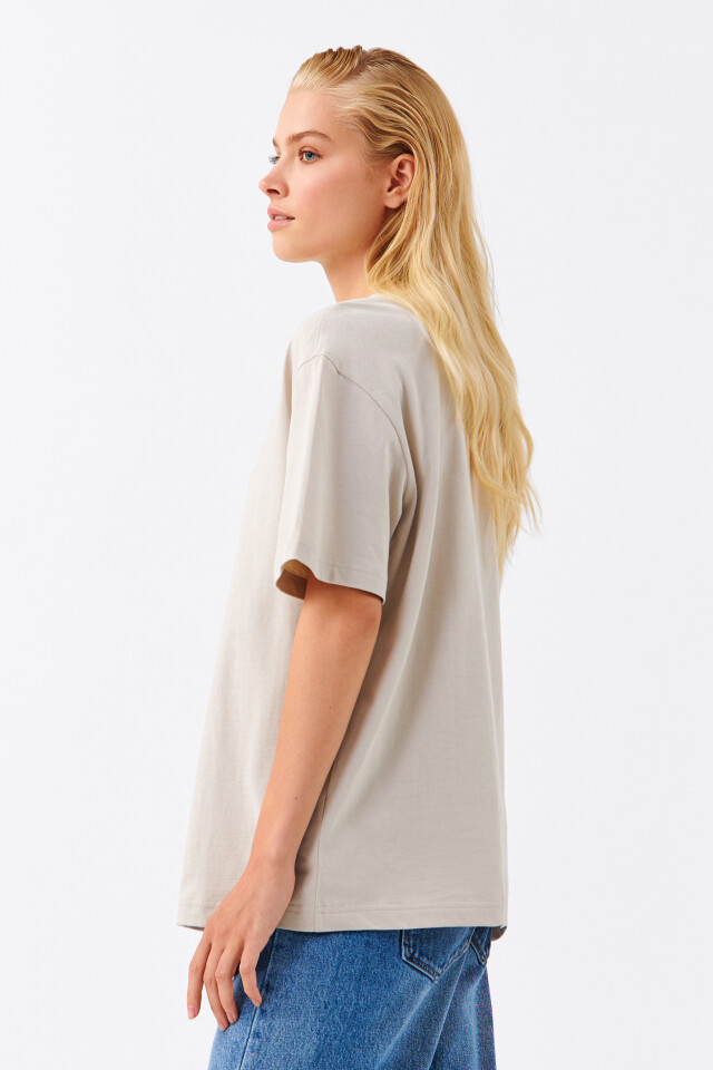 Футболка хлопковая oversize - цвет серый - 2