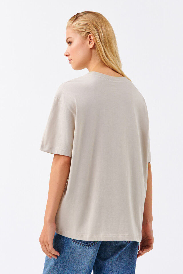 Футболка хлопковая oversize - цвет серый - 3