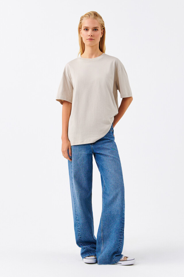 Футболка хлопковая oversize - цвет серый - 4