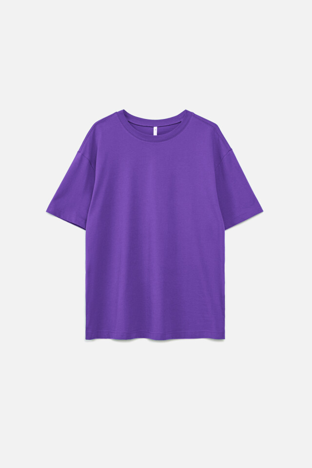 Футболка хлопковая oversize - цвет фиолетовый - 7