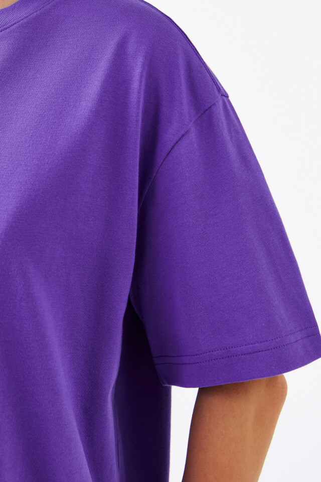 Футболка хлопковая oversize - цвет фиолетовый - 6