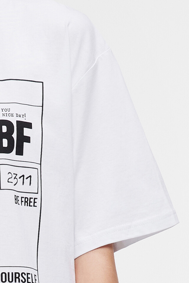 Футболка oversize хлопковая с принтом - цвет белый - 6