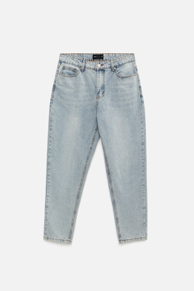 Джинсы tapered зауженные хлопковые - цвет голубой - 7