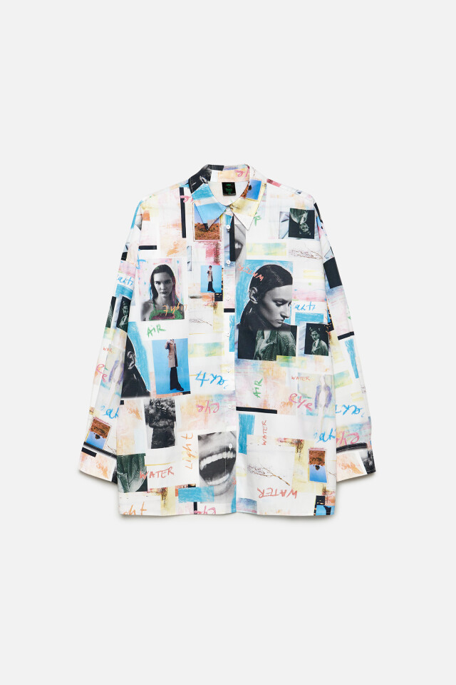 Рубашка oversize хлопковая с фотопринтом - цвет мультиколор - 9