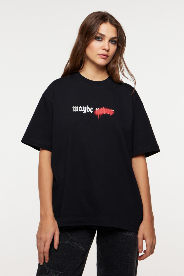Футболка oversize хлопковая с принтом - цвет мультиколор - 1