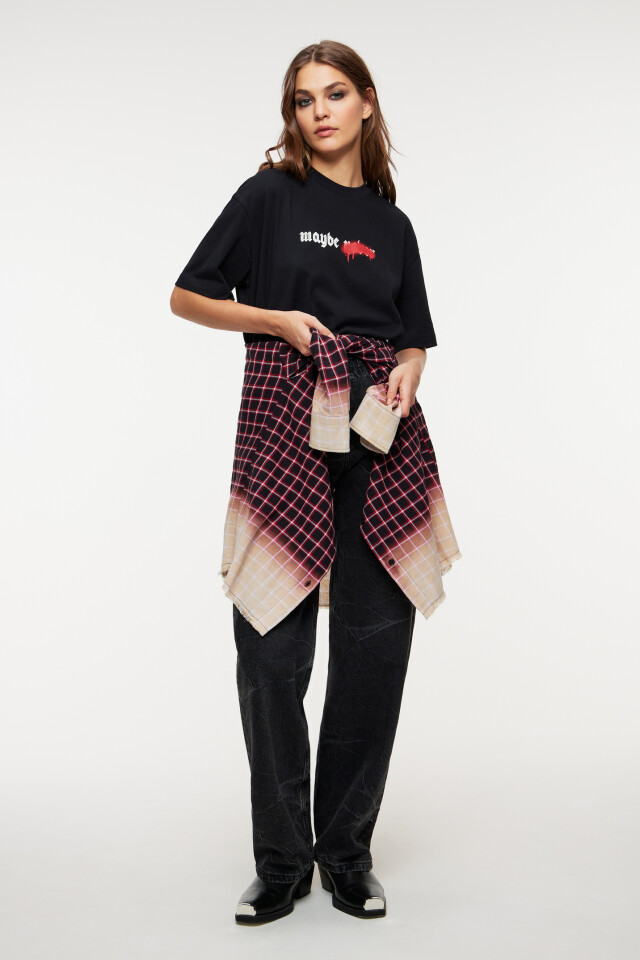 Футболка oversize хлопковая с принтом - цвет мультиколор - 7