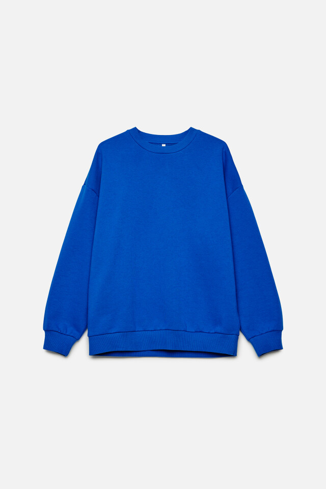 Свитшот хлопковый базовый oversize - цвет синий - 7