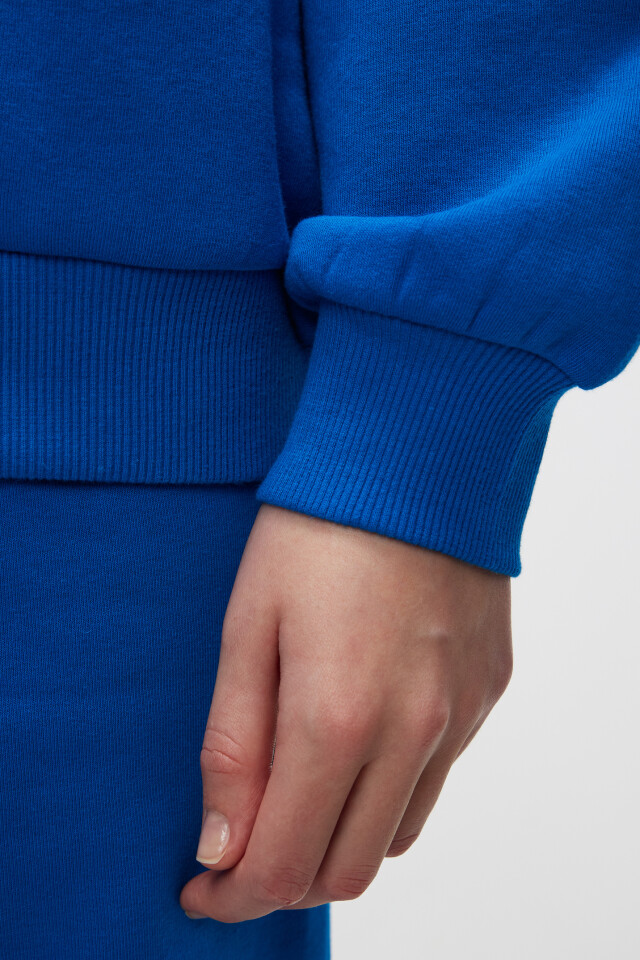 Свитшот хлопковый базовый oversize - цвет синий - 6