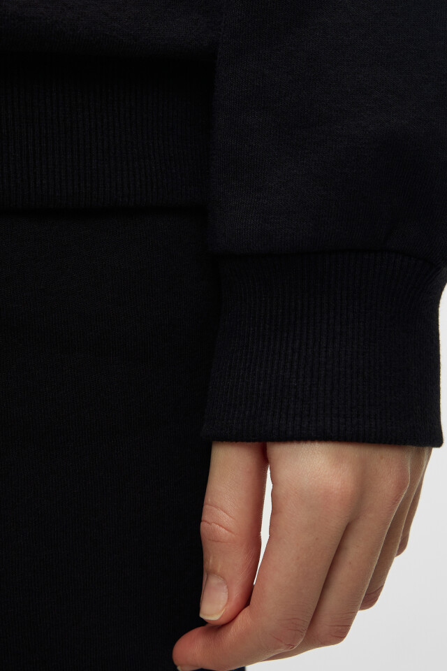 Свитшот хлопковый базовый oversize - цвет черный - 6