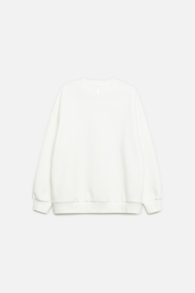 Свитшот хлопковый базовый oversize - цвет бежевый - 7