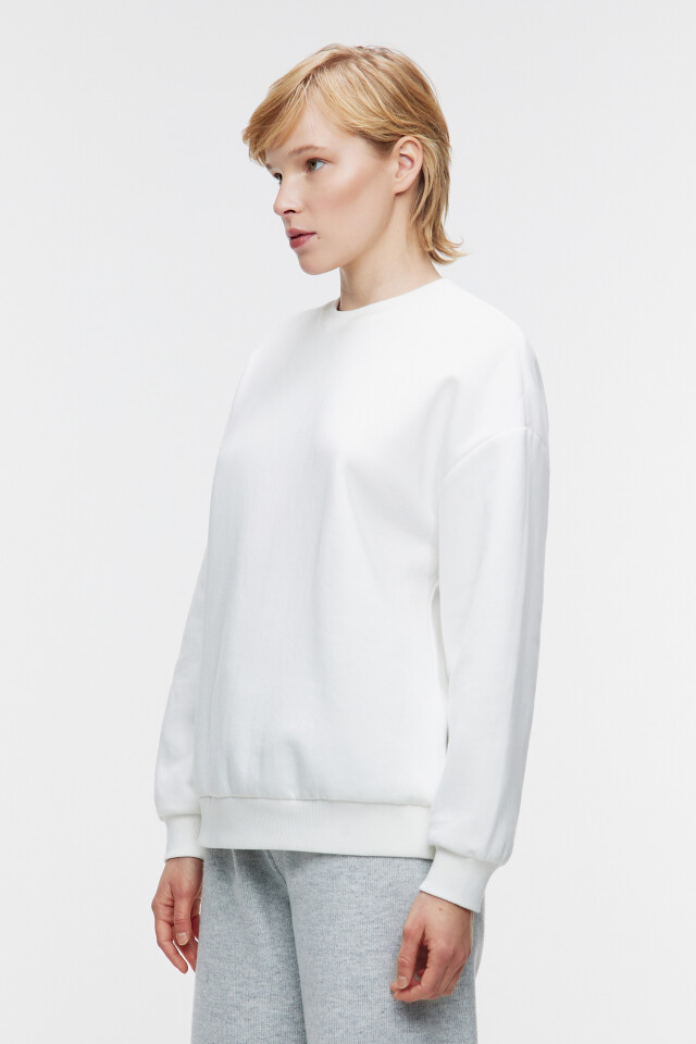 Свитшот хлопковый базовый oversize - цвет бежевый - 3