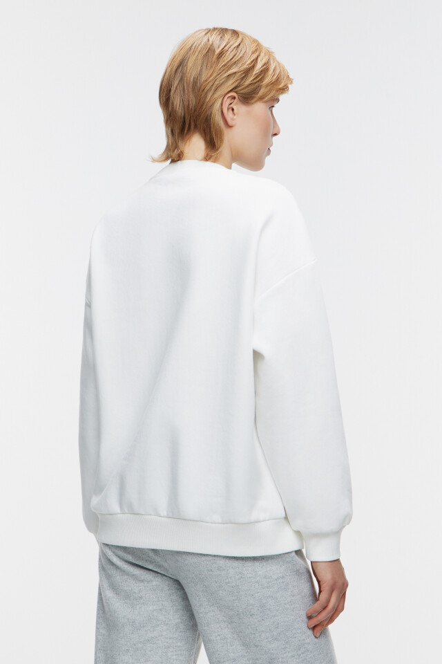 Свитшот хлопковый базовый oversize - цвет бежевый - 4
