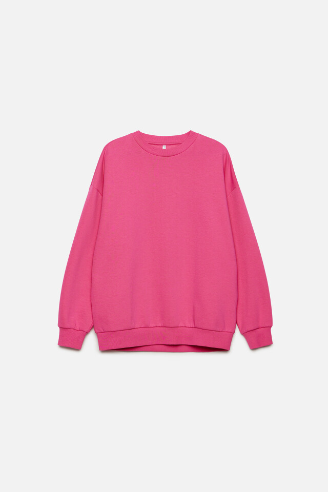 Свитшот хлопковый базовый oversize - цвет розовый - 8