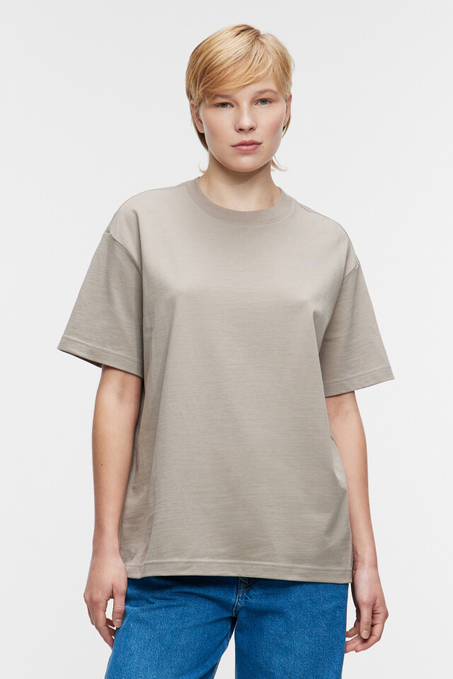 Футболка oversize хлопковая базовая - цвет зеленый - 1