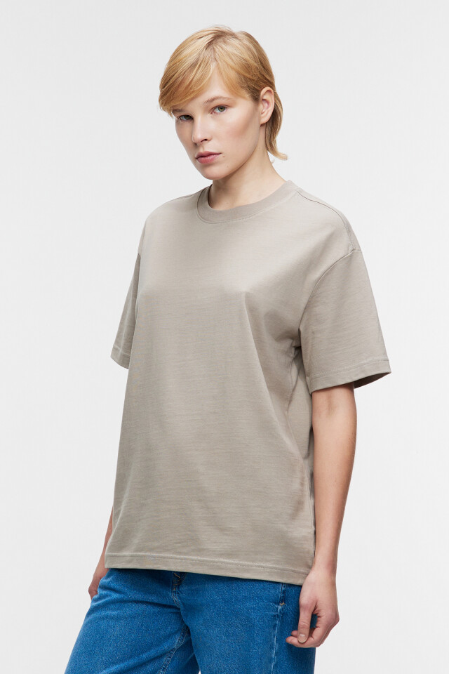 Футболка oversize хлопковая базовая - цвет зеленый - 2