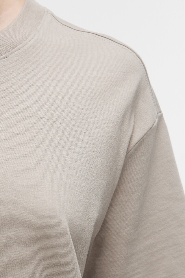 Футболка oversize хлопковая базовая - цвет зеленый - 5