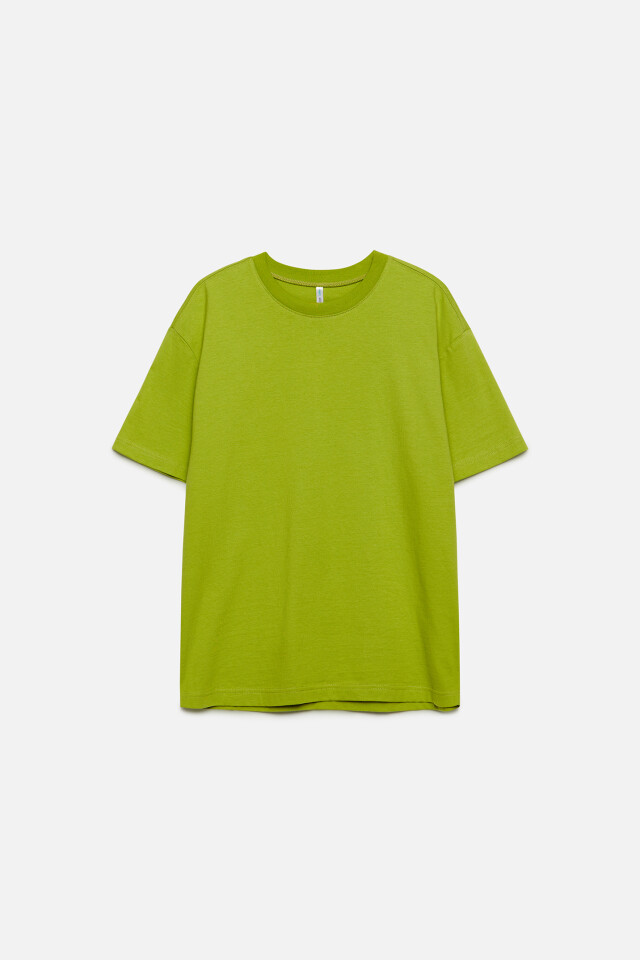 Футболка oversize хлопковая базовая - цвет зеленый - 7