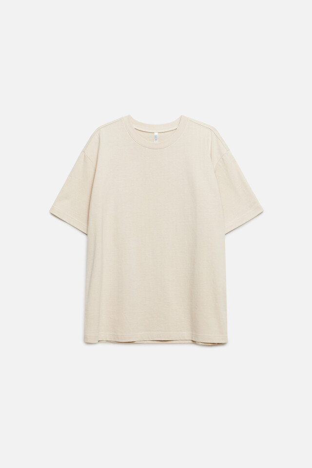 Футболка oversize хлопковая базовая - цвет бежевый - 7